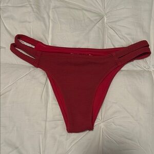 Abercrombie & Fitch Red Bikini Cheeky Bandeau BOTTOMS ONLY
